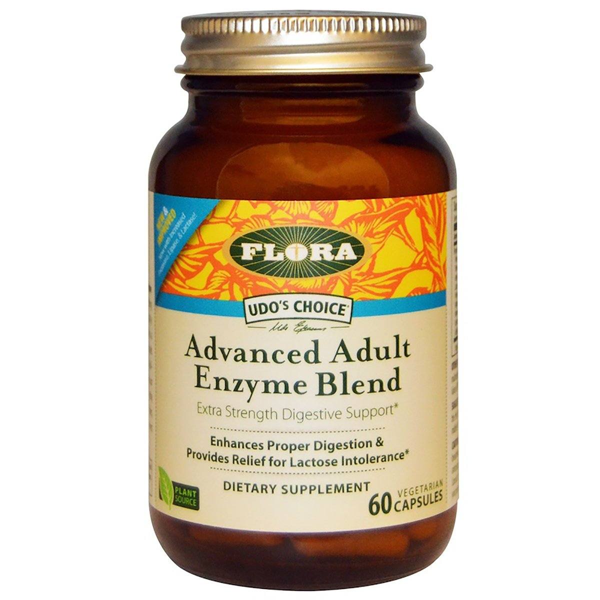 Flora (Udo's Choice) Udo's Choice Advanced Adult Enzyme Blend 60 Capsules Digestive Health / Probiotics Flora (Udo's Choice)  (1058630369323)
