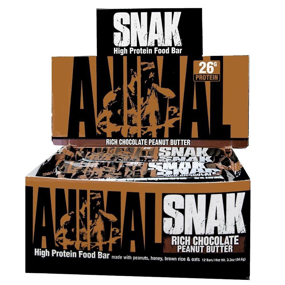 Universal Nutrition Animal Snak Bar 12/Box Foods & Snacks Universal Rich Chocolate Peanut Butter  (1059344384043)