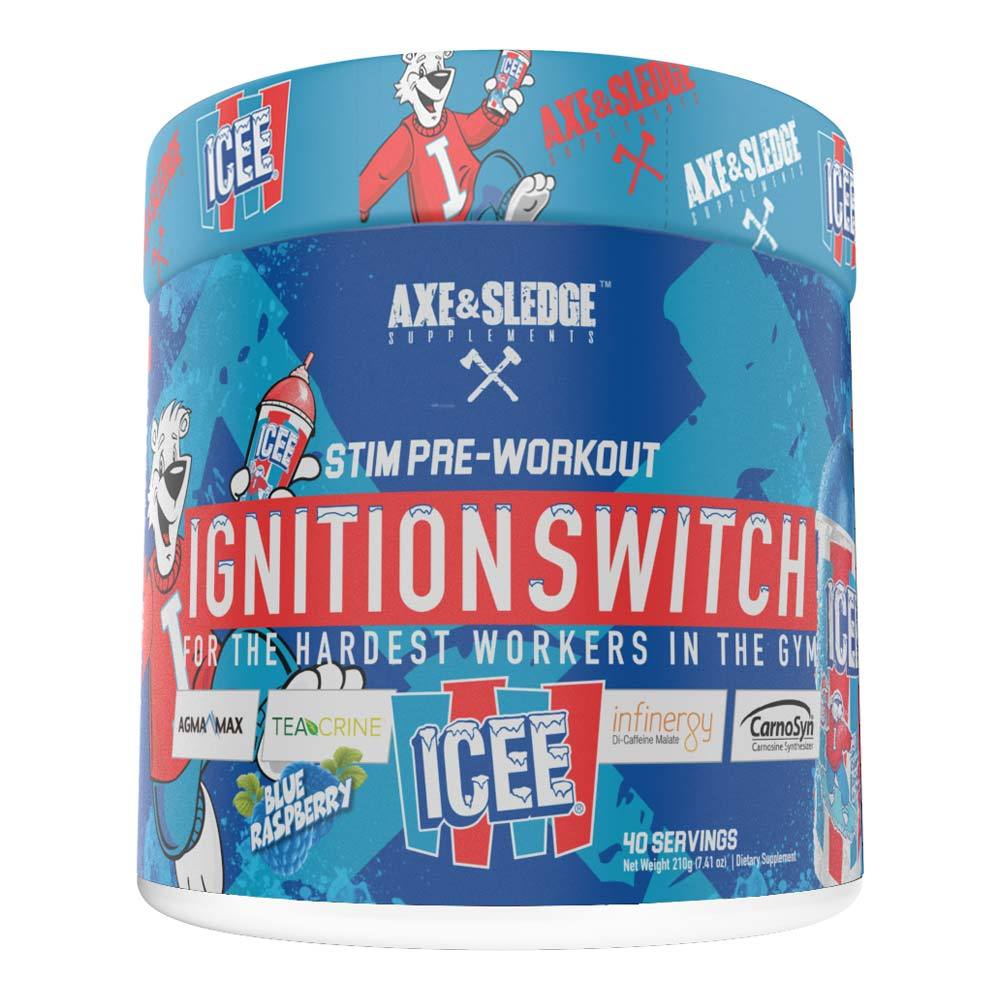 Axe & Sledge Ignition Switch 40 Servings | Stim Pre-Workout Sports Performance Recovery AXE & SLEDGE Icee Blue Raspberry 
