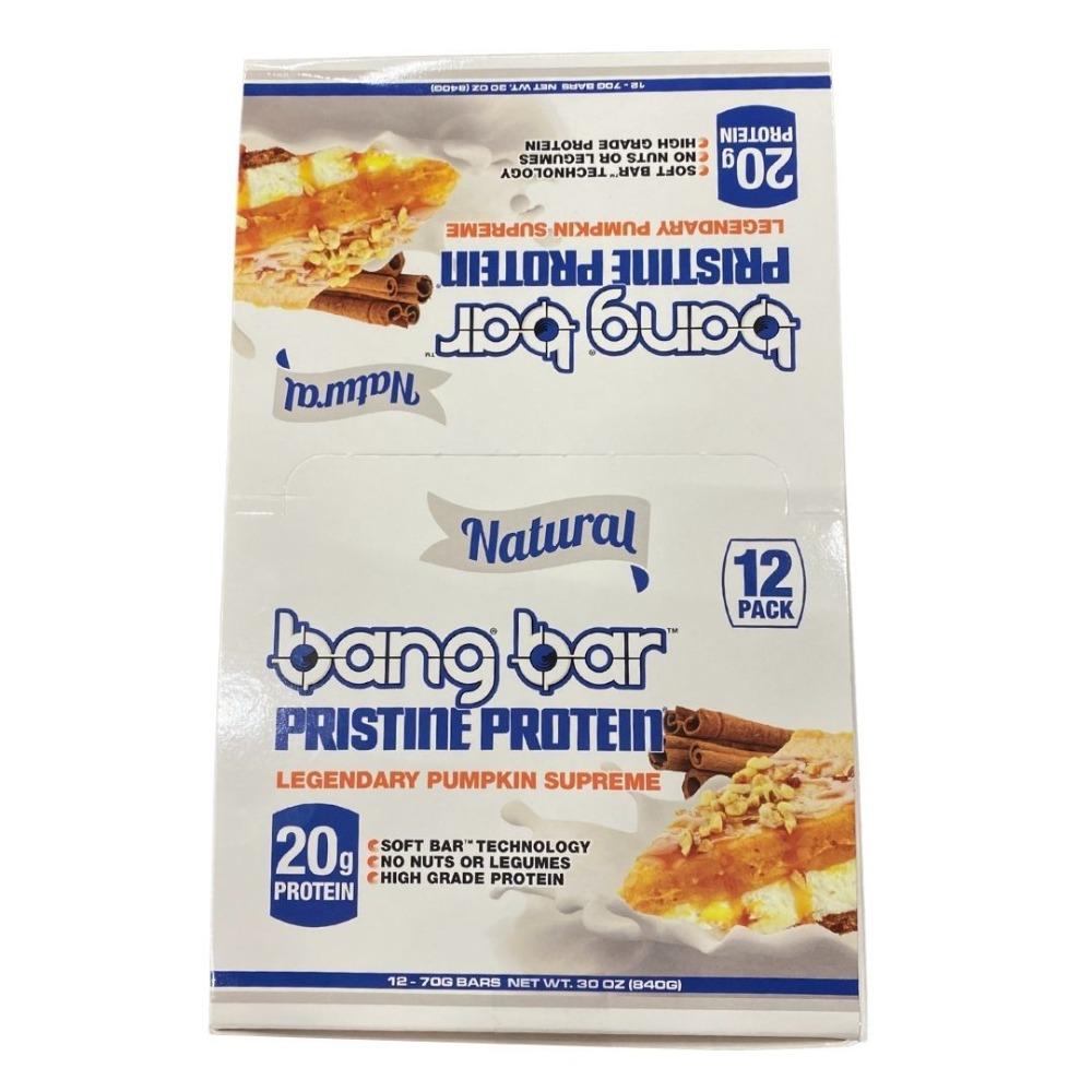 Bang Bar Pristine Protein 12/Box Bars VPX Legendary Pumpkin Supreme 
