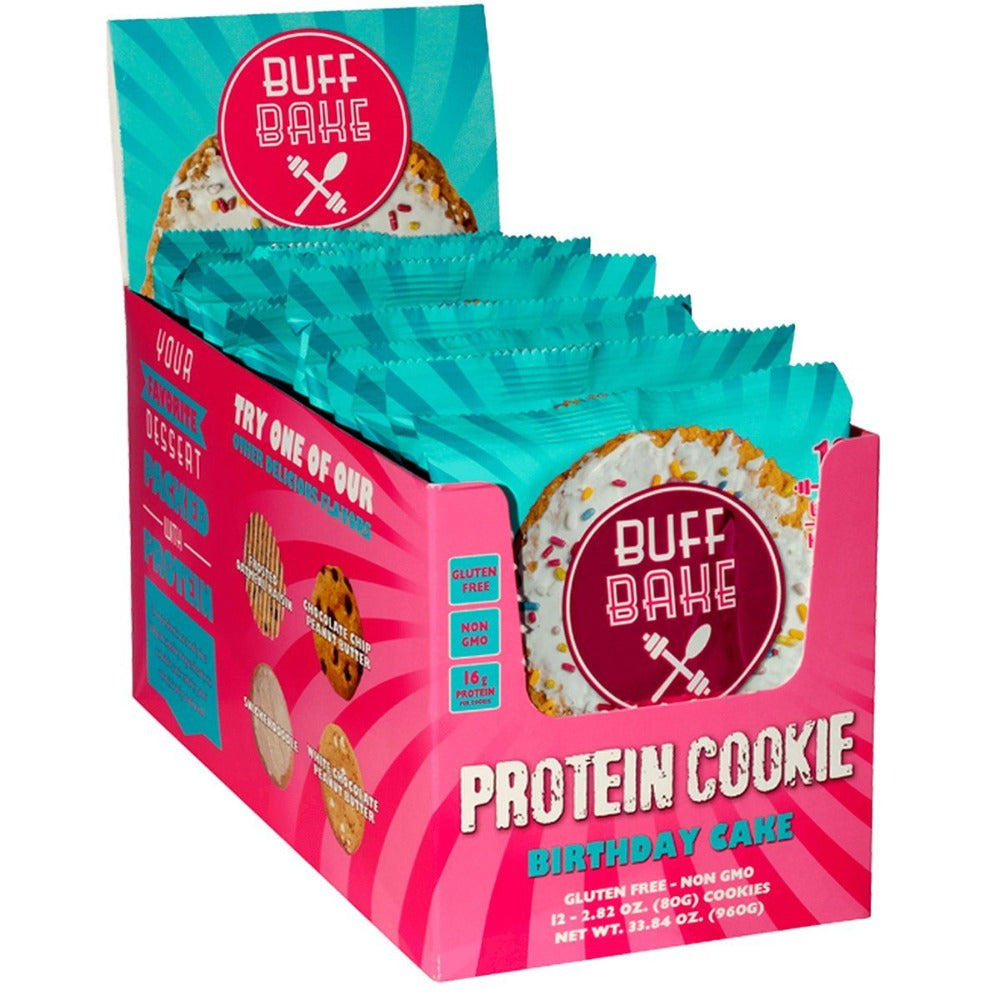 Buff Bake Birthday Cake Protein Cookie 12/Box Foods & Snacks Buff Bake  (1059260629035)