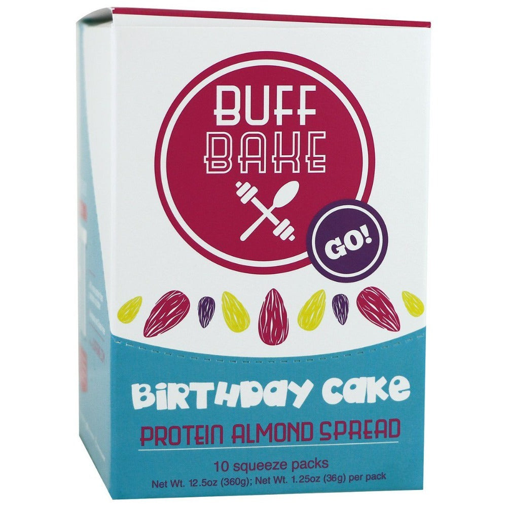 Buff Bake Birthday Cake Protein Almond Spread 10 Pack Foods & Snacks Buff Bake  (1059263184939)