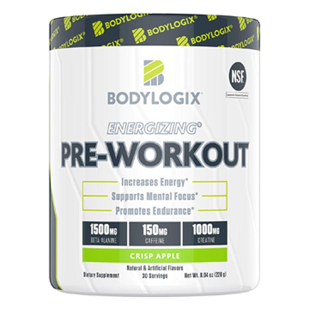 BodyLogix Energizing Pre-Workout 30 Servings Sports Performance Recovery Bodylogix Crisp Apple  (1735284359211)