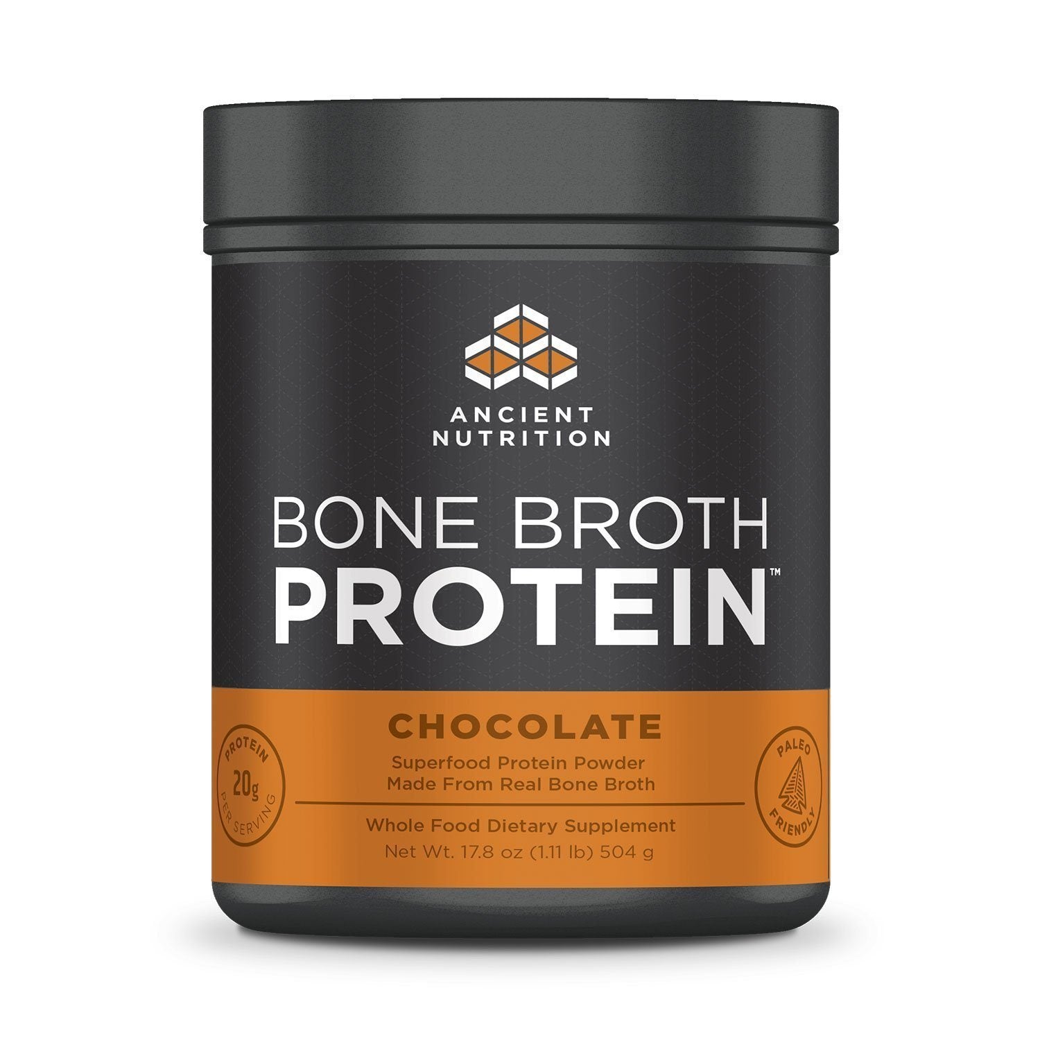 Ancient Nutrition Bone Broth Protein 20 Servings Protein Ancient Nutrition Chocolate  (1059235528747)