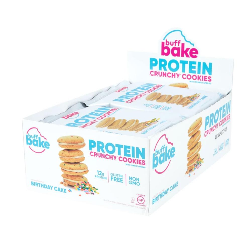 Buff Bake Protein Cookies 8/pack Foods Juices Buff Bake Birthday Cake 