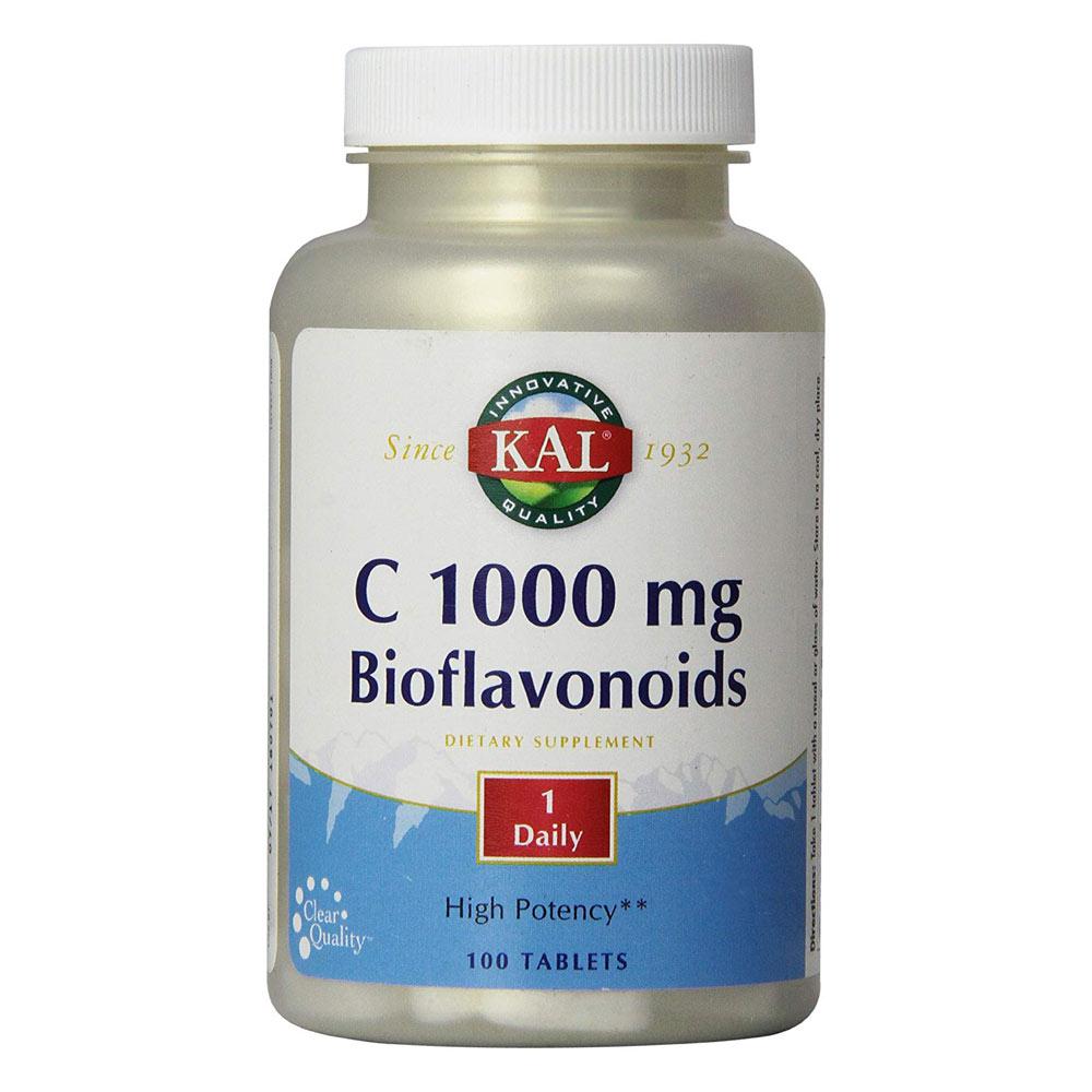 Kal C 1000mg Bioflavonoids 100 Tablets | Vitamin C Vitamins & Minerals Kal  (1778931007531)