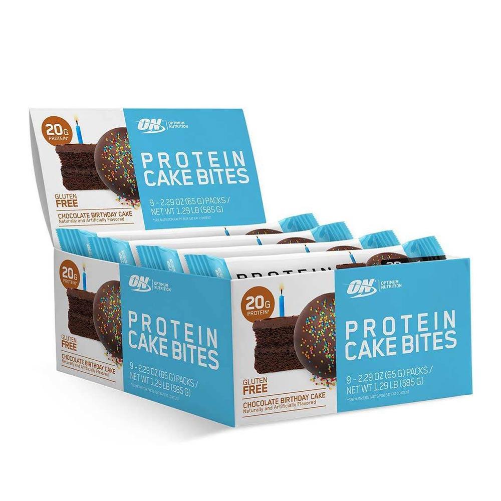 Optimum Nutrition Cake Bites 9/Box Bars Optimum Nutrition Chocolate Birthday Cake  (1819310129195)