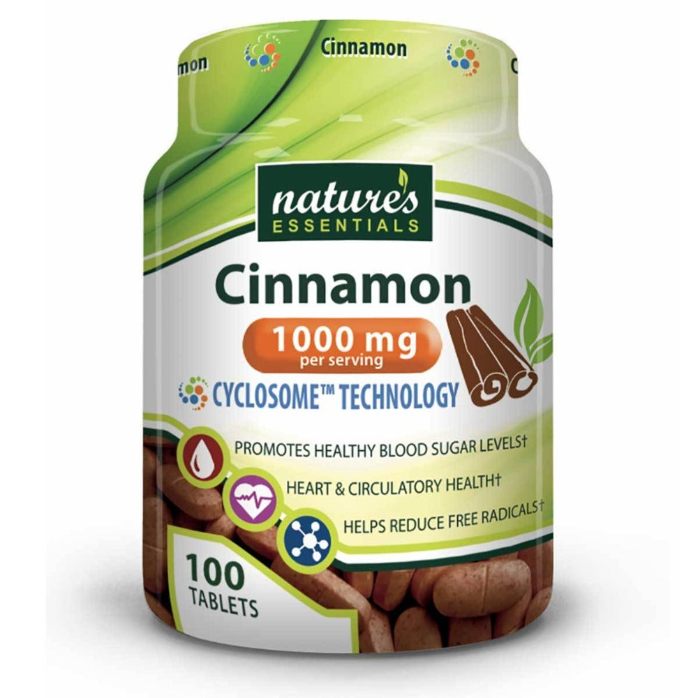 Nature's Essentials Cinnamon 1000mg 100 Tablets Personal Care Nature's Essentials  (1059294380075)