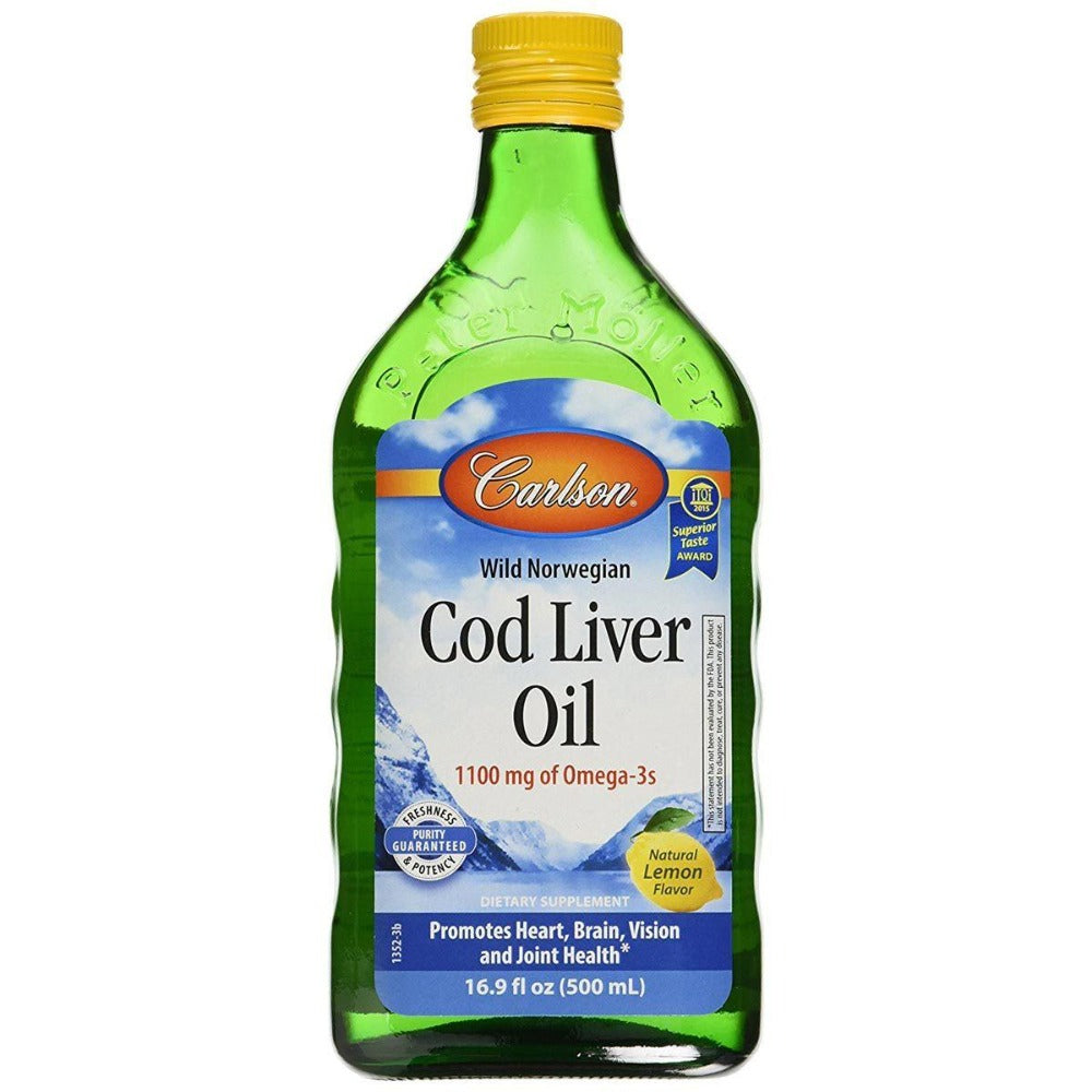 Carlson Norwegian Cod Liver Oil Lemon 500ml Omega Fatty Acids / EFAs Carlson  (1057908391979)