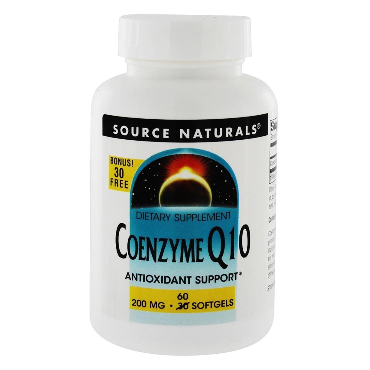 Source Naturals CoQ-10 Bonus! 30 Free 200mg 60 Gels Antioxidants / CoQ-10 Source Naturals  (1058002403371)