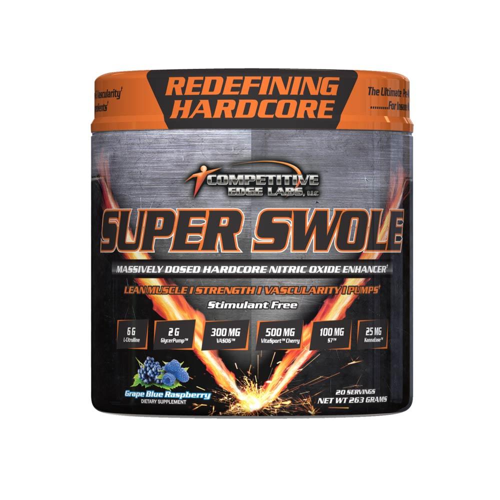 Competitive Edge Labs Super Swole 20 Servings Nitric Oxide Competitive Edge Labs Grape Blue Raspberry  (4364490702913)