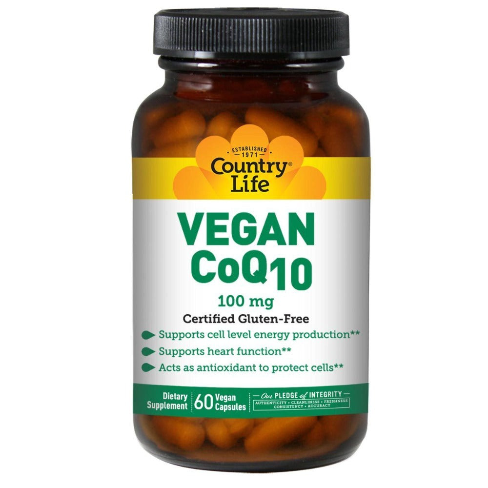 Country Life CoQ10 100mg 60 Vege Gels Antioxidants / CoQ-10 Country Life  (1058198323243)