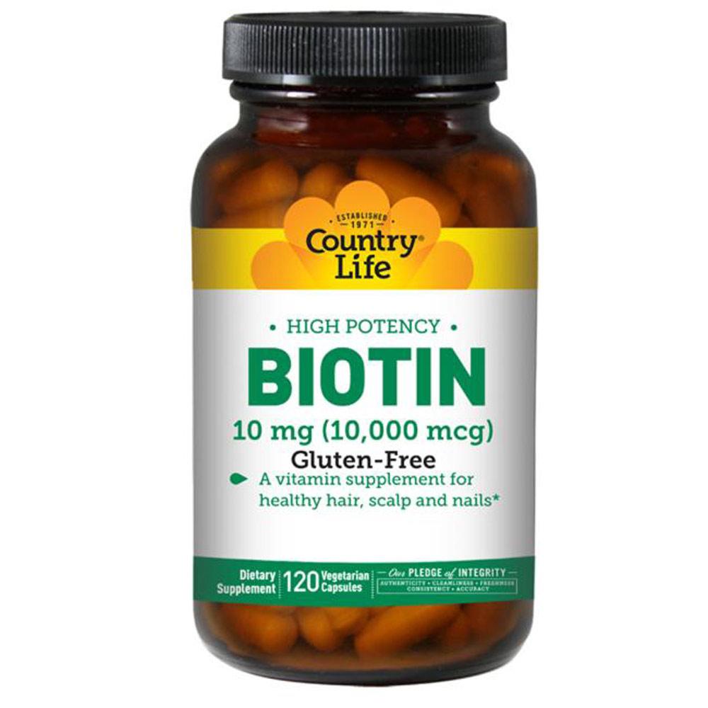 Country Life Biotin 10mg 120 Capsules Vitamins & Minerals Country Life  (4356305354817)