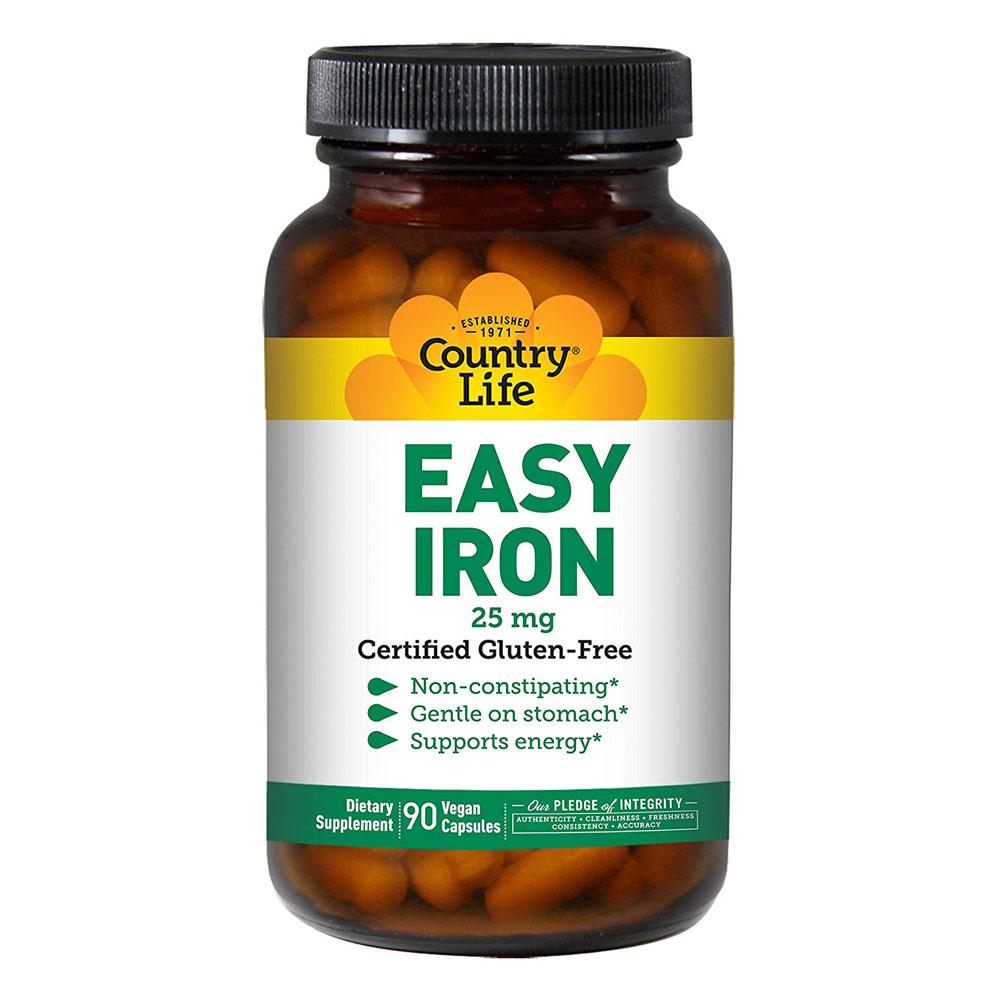 Country Life Easy Iron 25mg 90 Capsules Vitamins & Minerals Country Life  (4356303552577)
