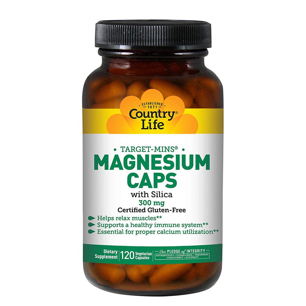 Country Life Magnesium Caps with Silica 300mg 120 Capsules Vitamins & Minerals Country Life  (4356305420353)