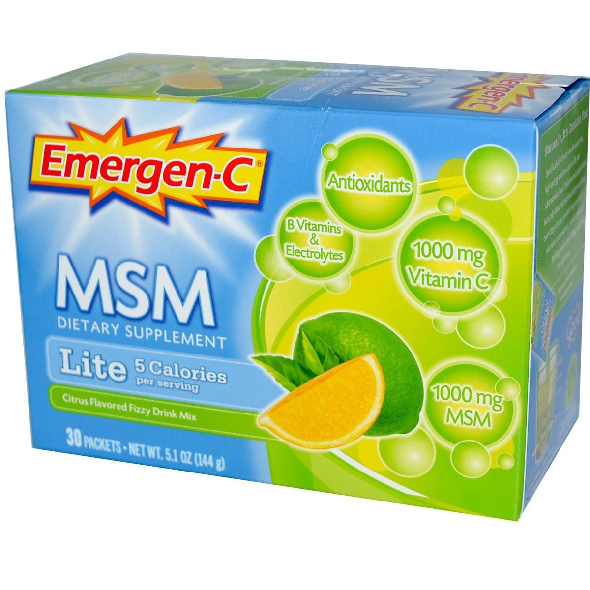 Alacer Emergen-C Lite w/ MSM 30 Pack Antioxidants / CoQ-10 Alacer  (1058004762667)