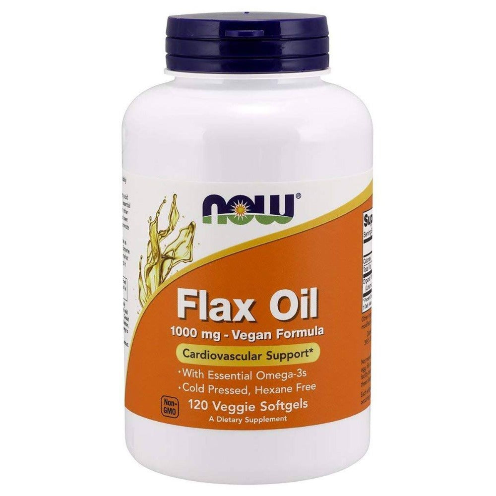 Now Foods Flax Oil 1000mg 120 Veggie Softgels Essential Fatty Acids & - Oils Now Foods  (1519307948075)