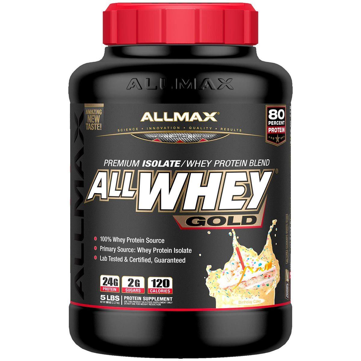 Allmax Nutrition AllWhey Gold 5 Lbs Protein Allmax Nutrition Birthday Cake  (1058609791019)