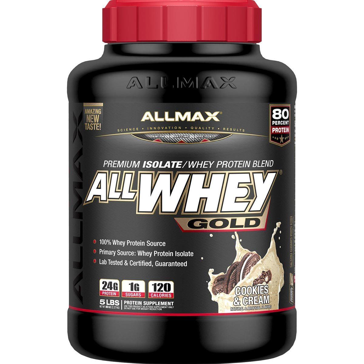 Allmax Nutrition AllWhey Gold 5 Lbs Protein Allmax Nutrition Cookies & Cream  (1058609791019)