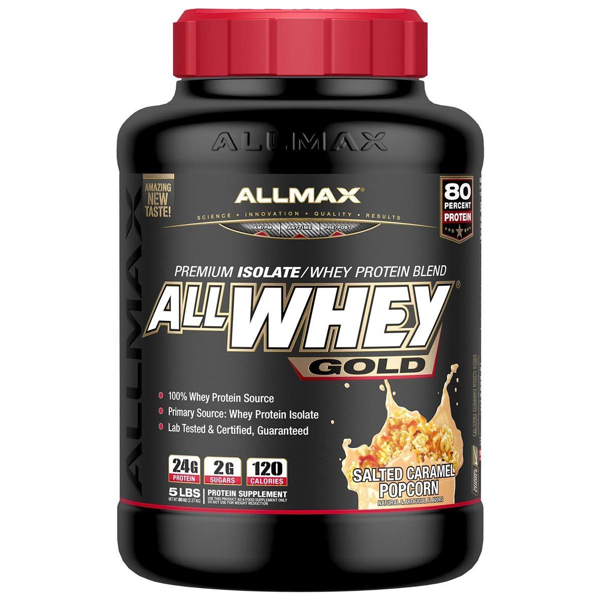 Allmax Nutrition AllWhey Gold 5 Lbs Protein Allmax Nutrition Salted Caramel Popcorn  (1058609791019)