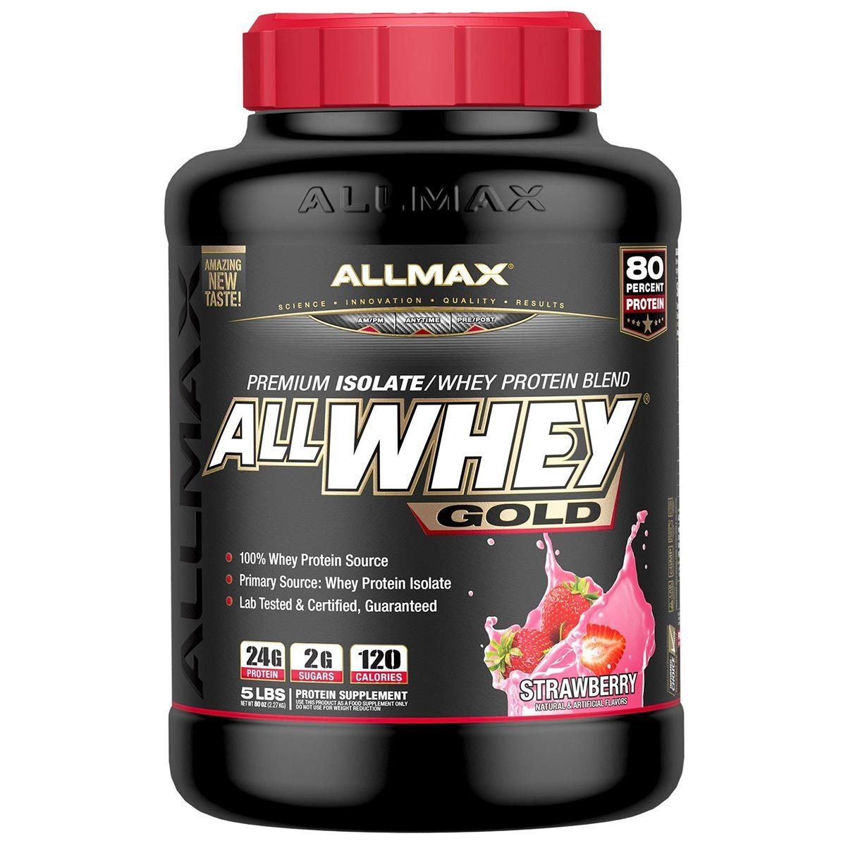 Allmax Nutrition AllWhey Gold 5 Lbs Protein Allmax Nutrition Strawberry  (1058609791019)