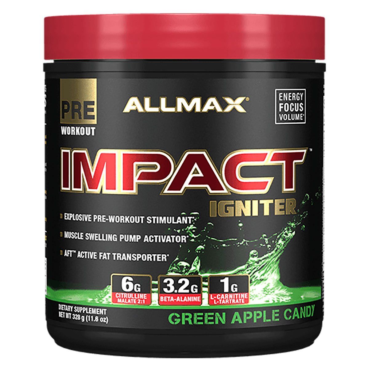 Allmax Nutrition IMPACT Igniter 20 Servings Amino Acids Allmax Nutrition Green Apple Candy  (1059295887403)