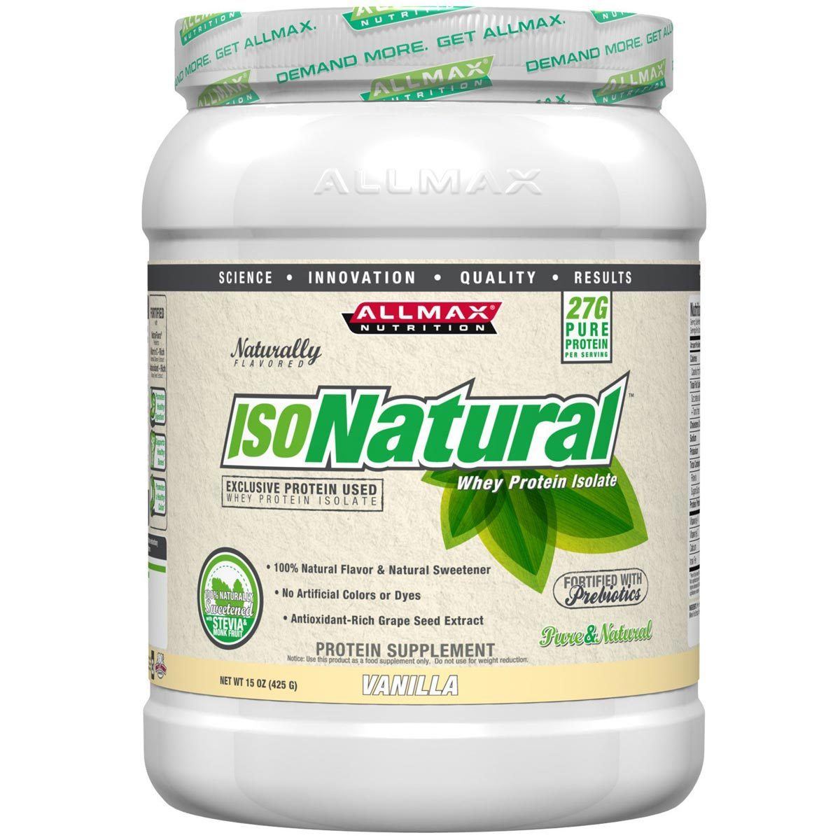Allmax Nutrition IsoNatural Whey Protein 15 Oz Protein Allmax Nutrition Vanilla  (1059038003243)