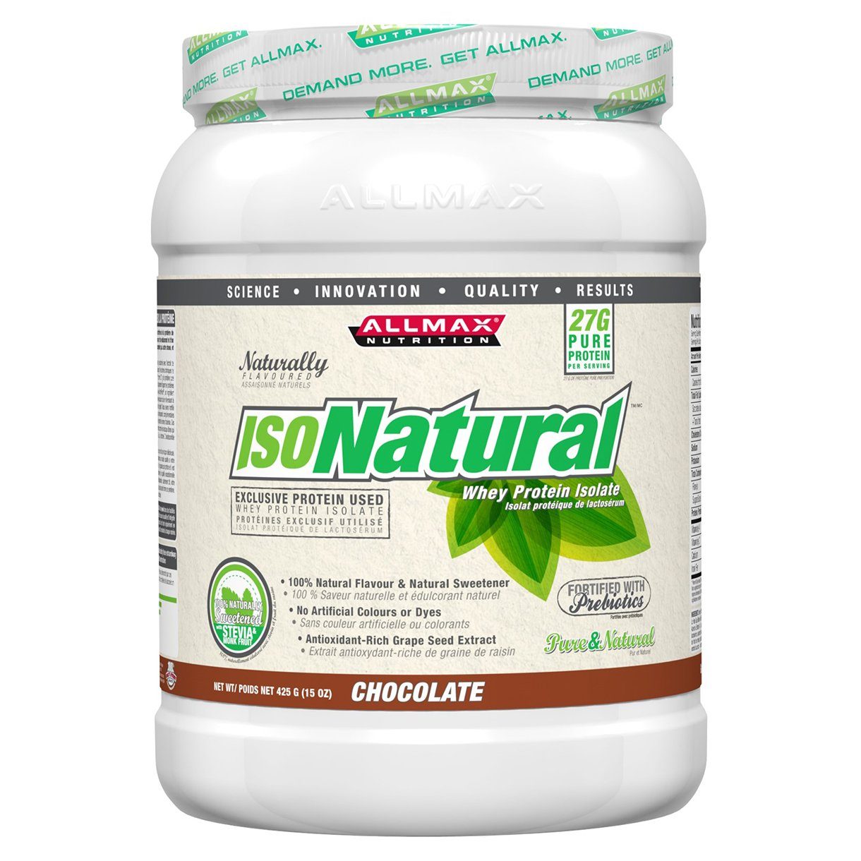 Allmax Nutrition IsoNatural Whey Protein 15 Oz Protein Allmax Nutrition Chocolate  (1059038003243)