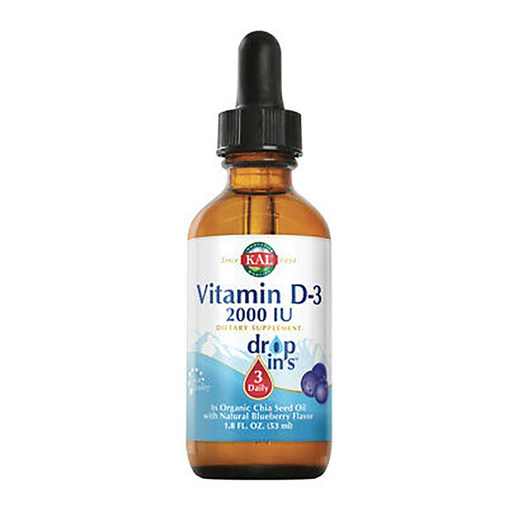 KAL D3 50mcg (2000IU) 1.8fl oz Blueberry Vitamins & Minerals Kal 