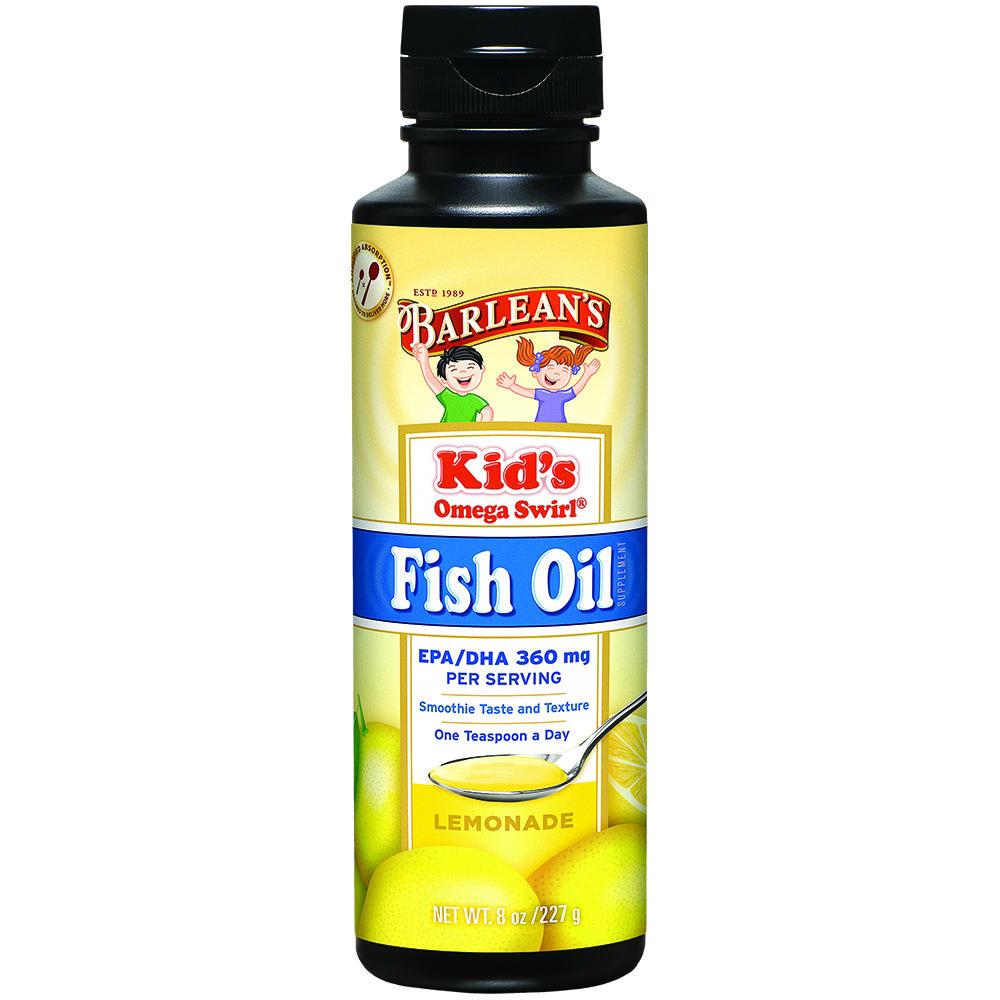Barlean's Kid's Omega Swirl Omega-3 Fish Oil Supplement Lemonade 8 Fl Oz Omega Fatty Acids / EFAs Barlean's  (1058630631467)