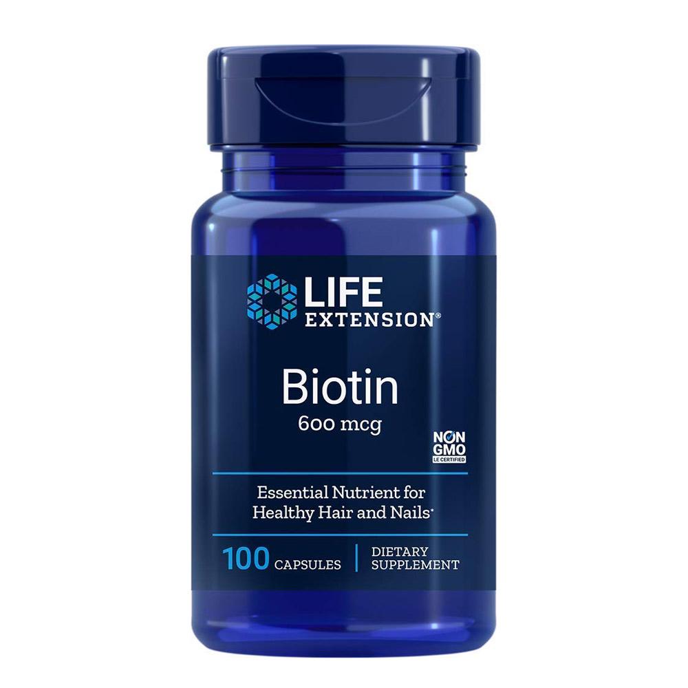 Life Extension Biotin 600 mcg 100 Caps Vitamins Life Extension  (1058282766379)