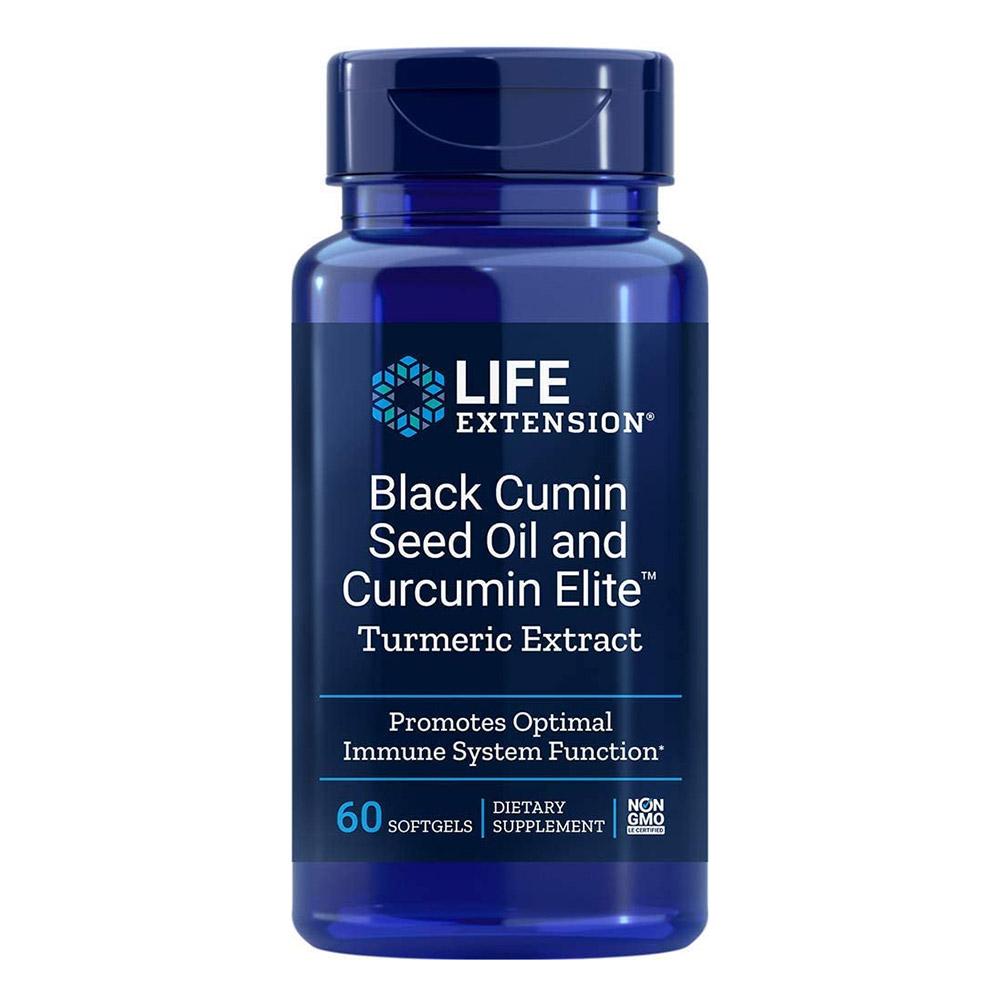 Life Extension Black Cumin Seed Oil w Curcumin Elite Turmeric Extract 60SG Herbs Life Extension  (4594709135425)