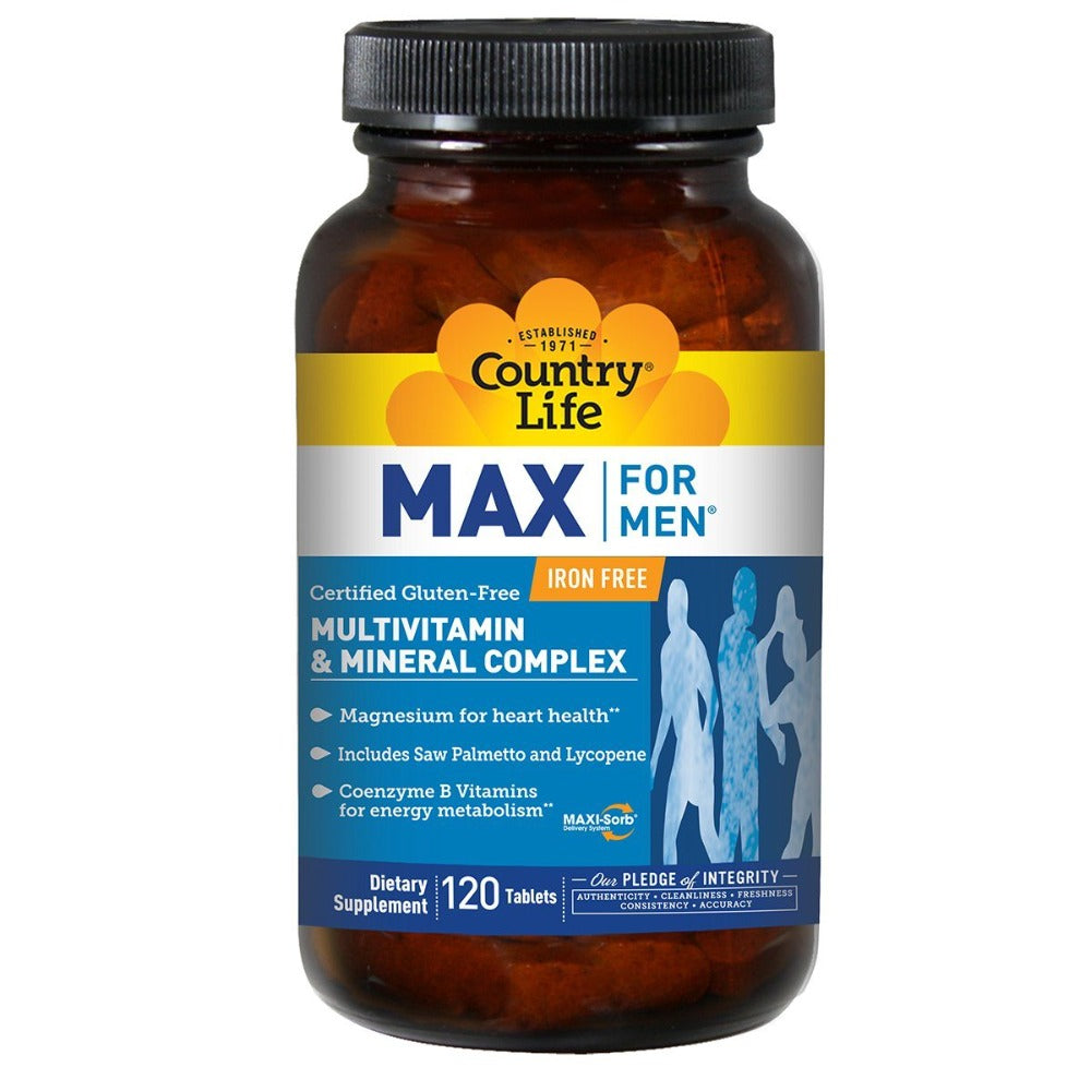 Country Life Max for Men Time Released (2 Per Day) 120 tabs Vitamins Country Life  (1058589540395)