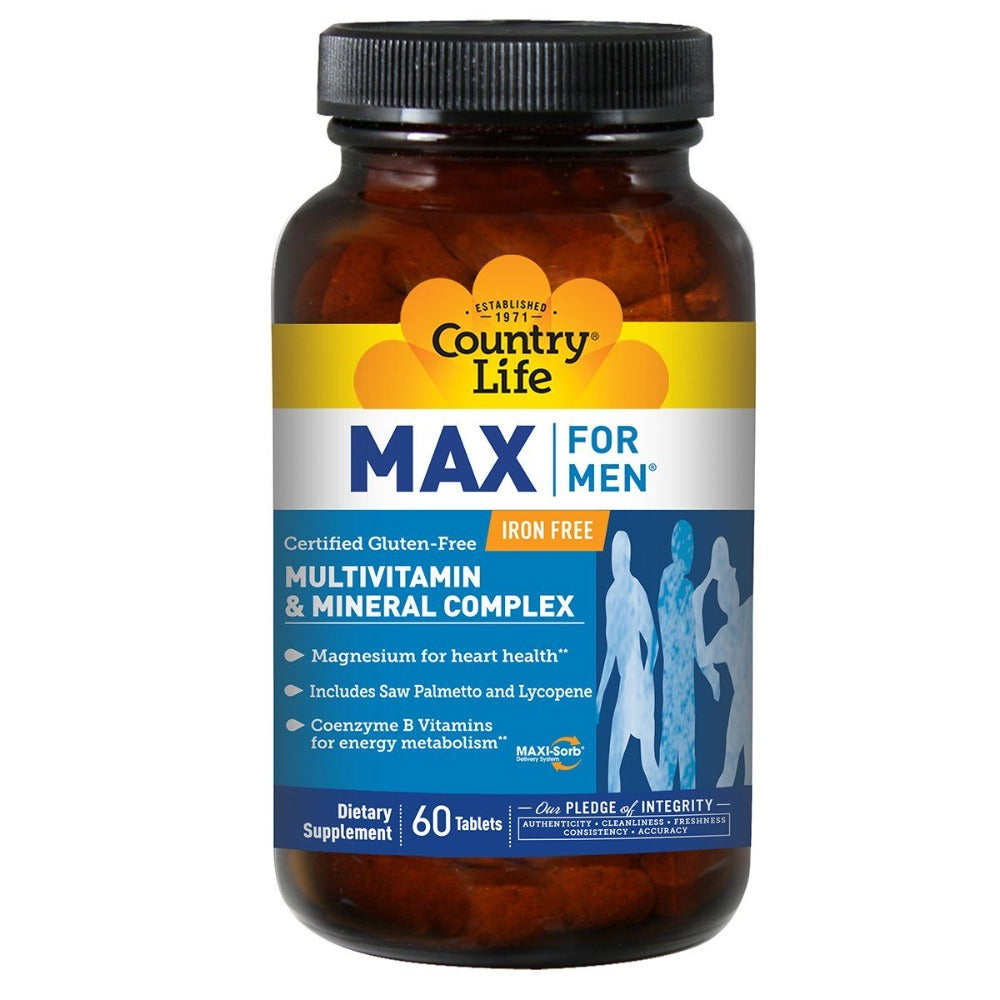 Country Life Max for Men Time Released (2 Per Day) 60 tabs Vitamins Country Life  (1058589409323)