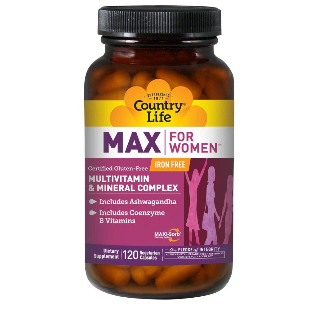 Country Life Maxine Womens Multi No Iron 120 Vegi Caps Vitamins Country Life  (1058590162987)