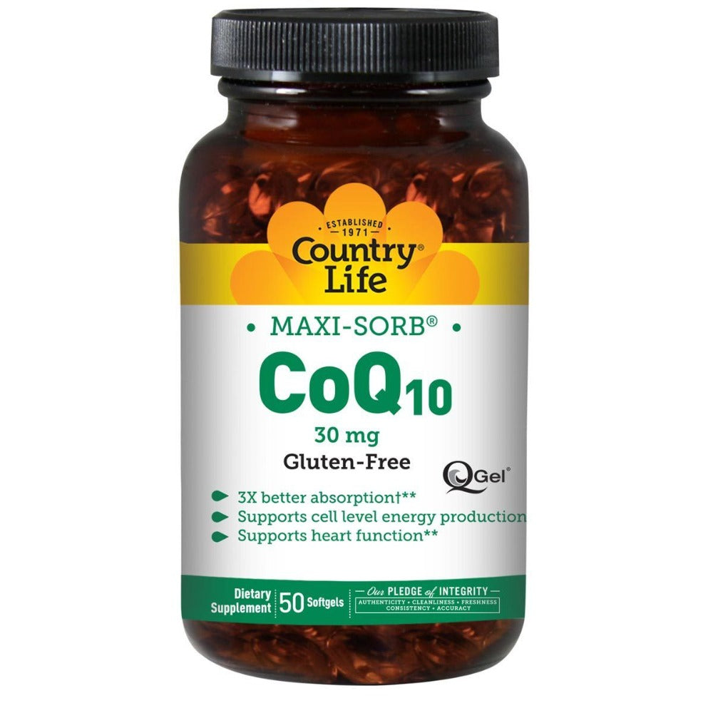 Country Life Maxi Sorb CoQ-10 30mg 50 SoftGels Antioxidants / CoQ-10 Country Life  (1057872969771)