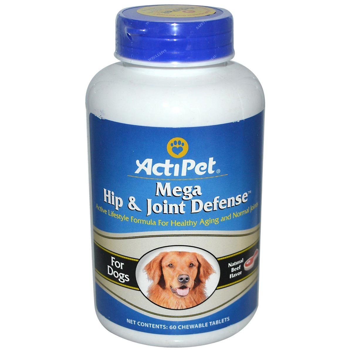 ActiPet Mega Hip and Joint Defense for Dogs 60 Chewable Tablets Pet Supplements ActiPet  (1058034188331)