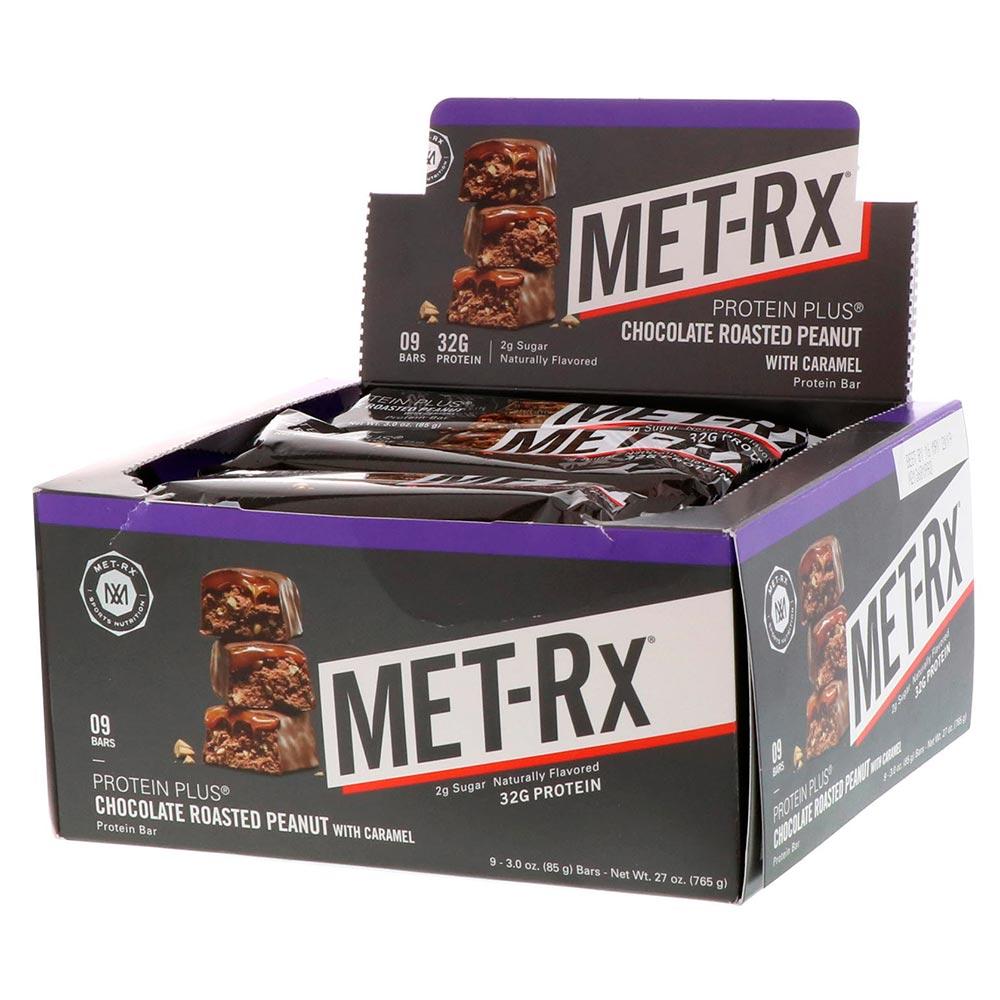 Met-Rx Protein Plus Bar 9/Box Bars Met-Rx CHOCOLATE PEANUT CARAMEL  (1652174618667)