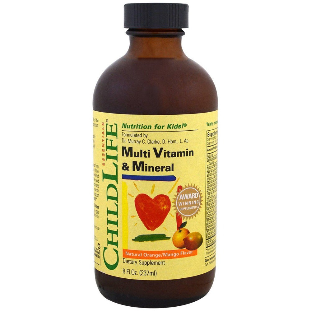 ChildLife Multi Vitamin and Mineral Natural Orange Mango 8 Fl Oz Vitamins ChildLife  (1059076833323)