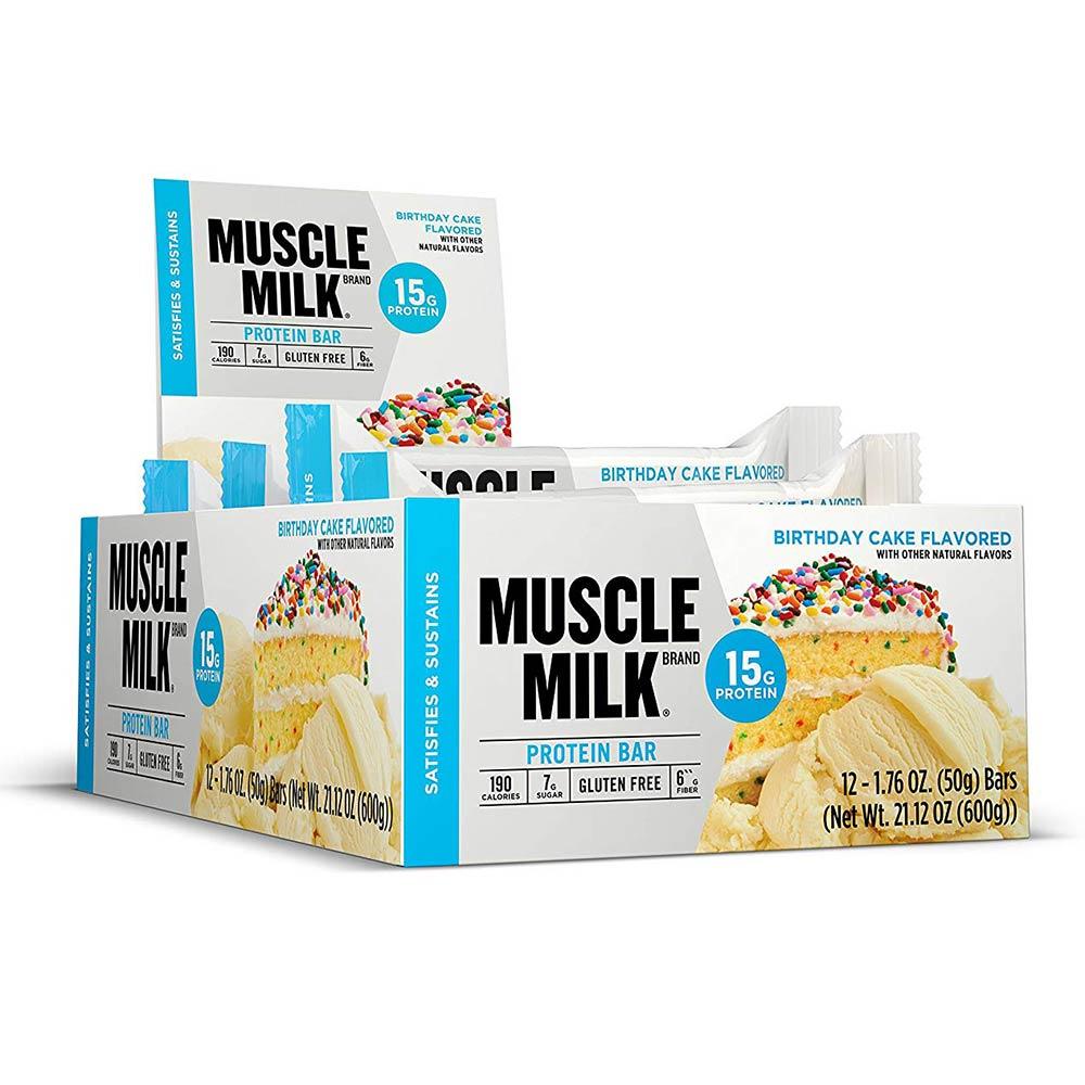 Muscle Milk Blue Bar 12/Case Bars CytoSport Birthday Cake  (1556903821355)