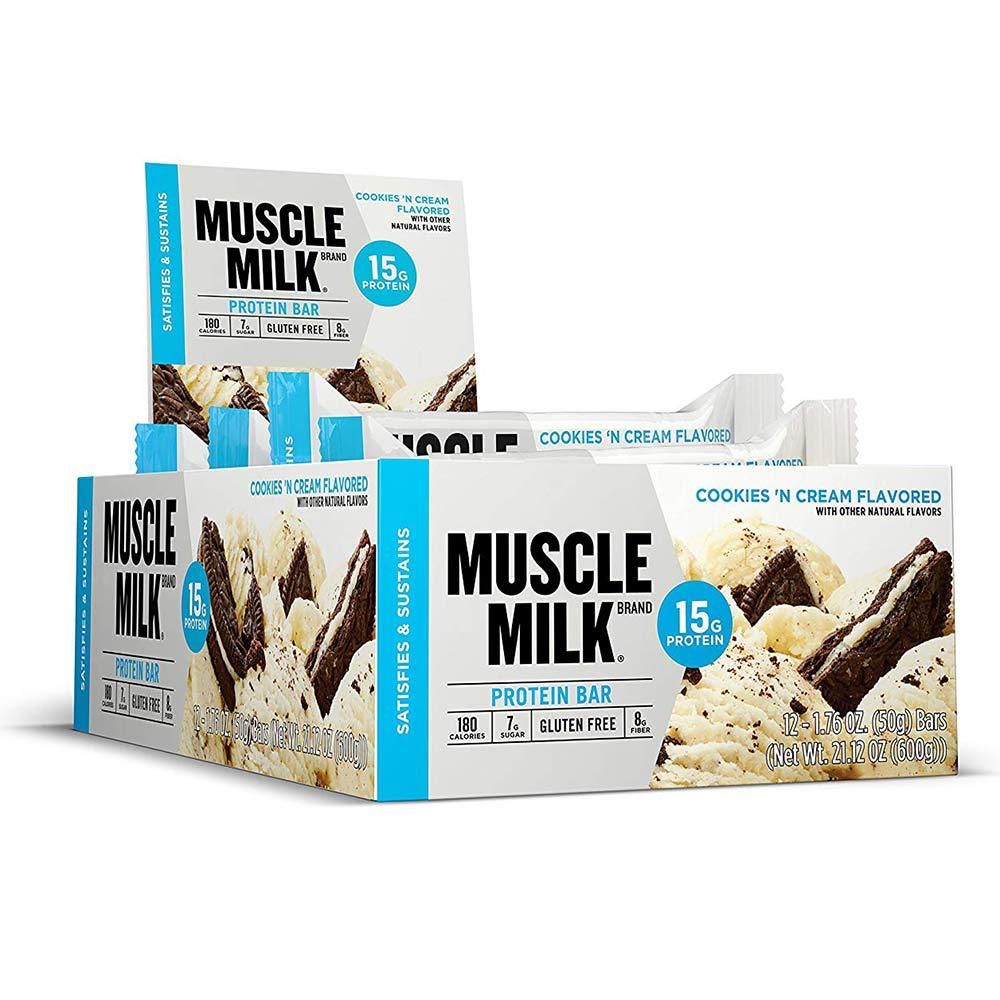 Muscle Milk Blue Bar 12/Case Bars CytoSport Cookies 'N Cream  (1556903821355)