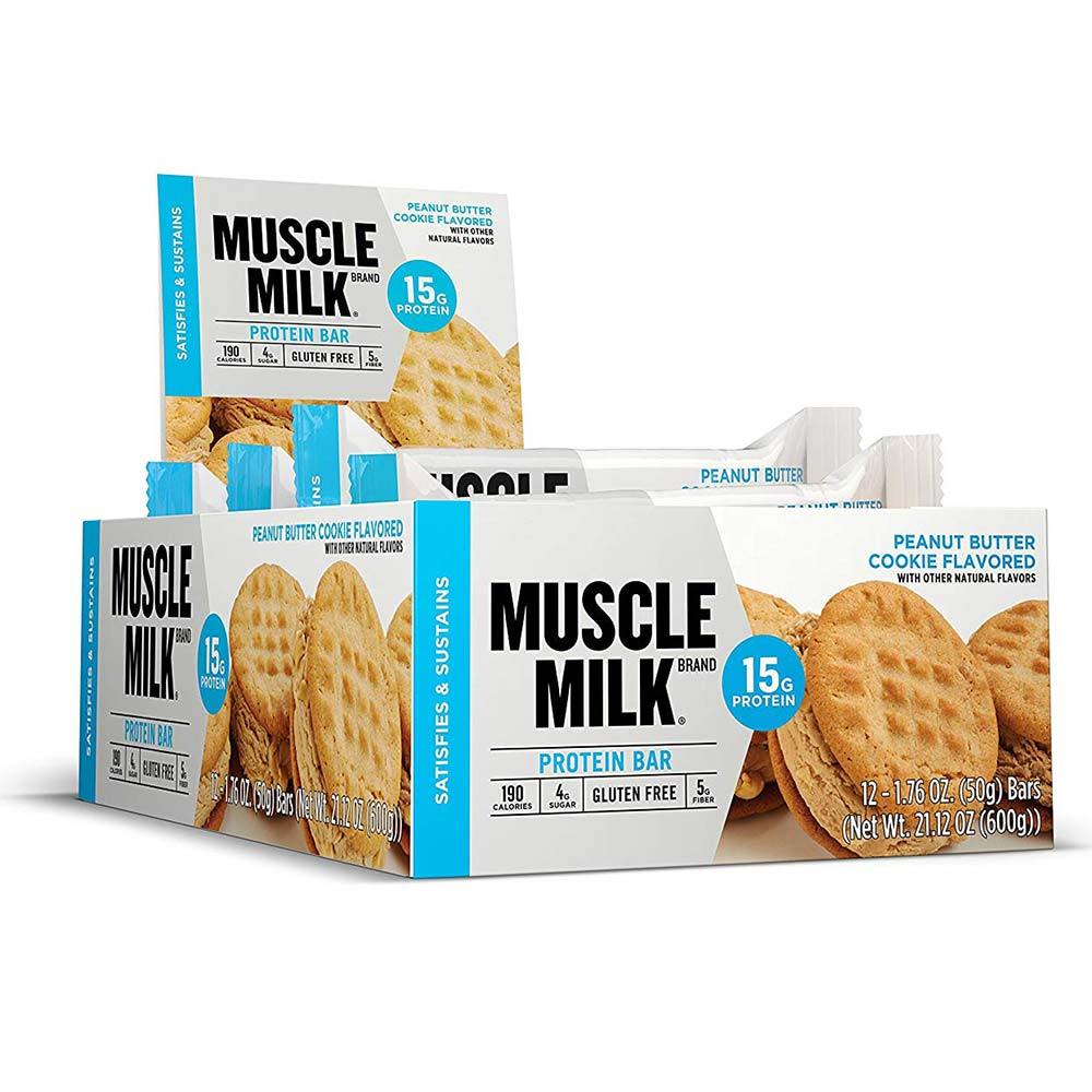 Muscle Milk Blue Bar 12/Case Bars CytoSport Peanut Butter Cookie  (1556903821355)