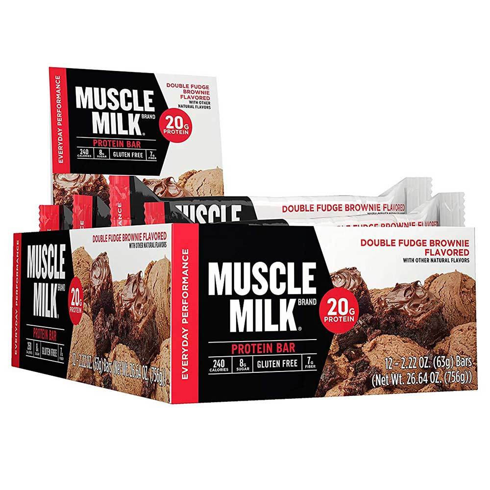 Muscle Milk Red Bar 12/Case Bars CytoSport Double Fudge Brownie  (1556908015659)