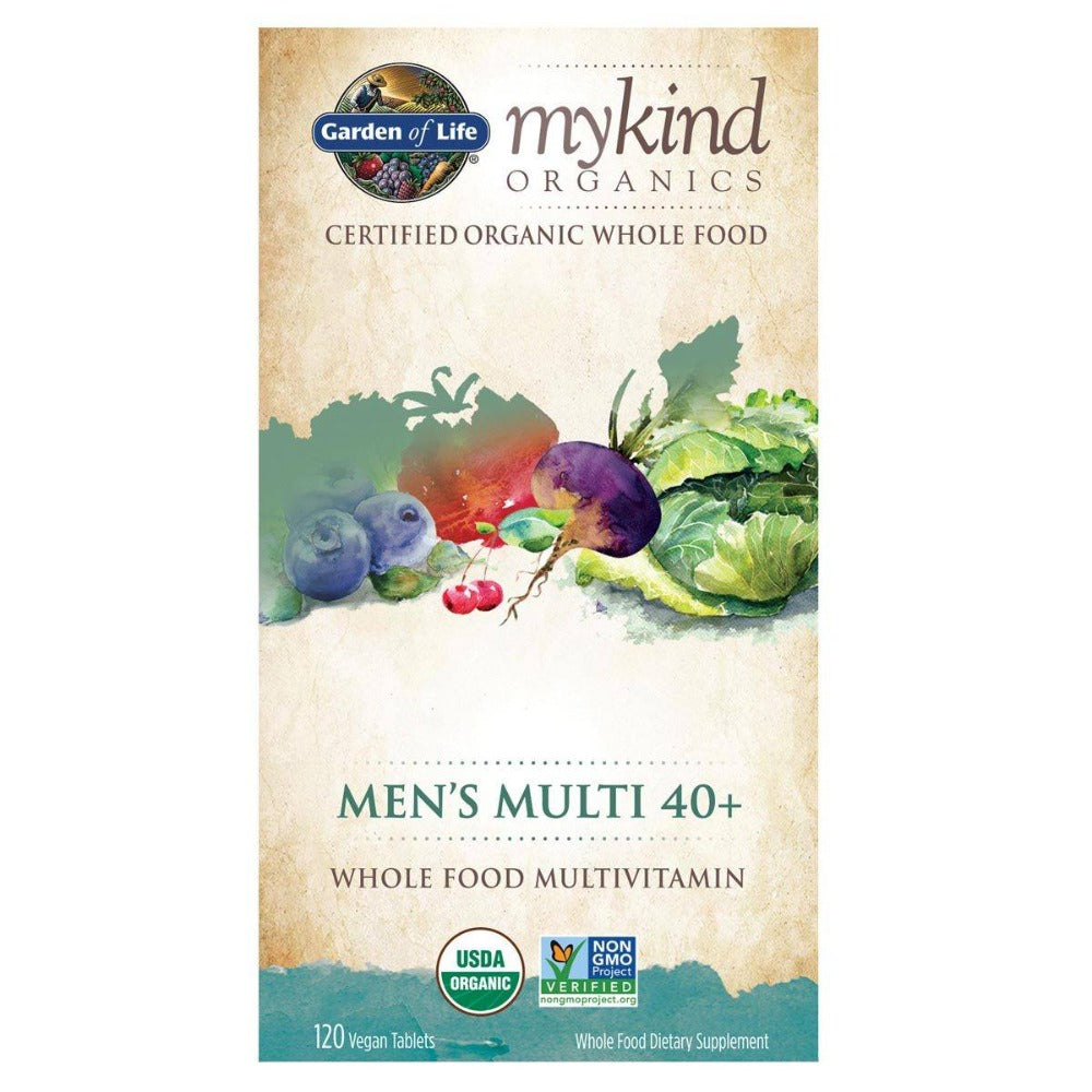 Non-GMO MyKind Organics Men's Multi 40+ 120 Tabs Vitamins Garden of Life  (1059055861803)