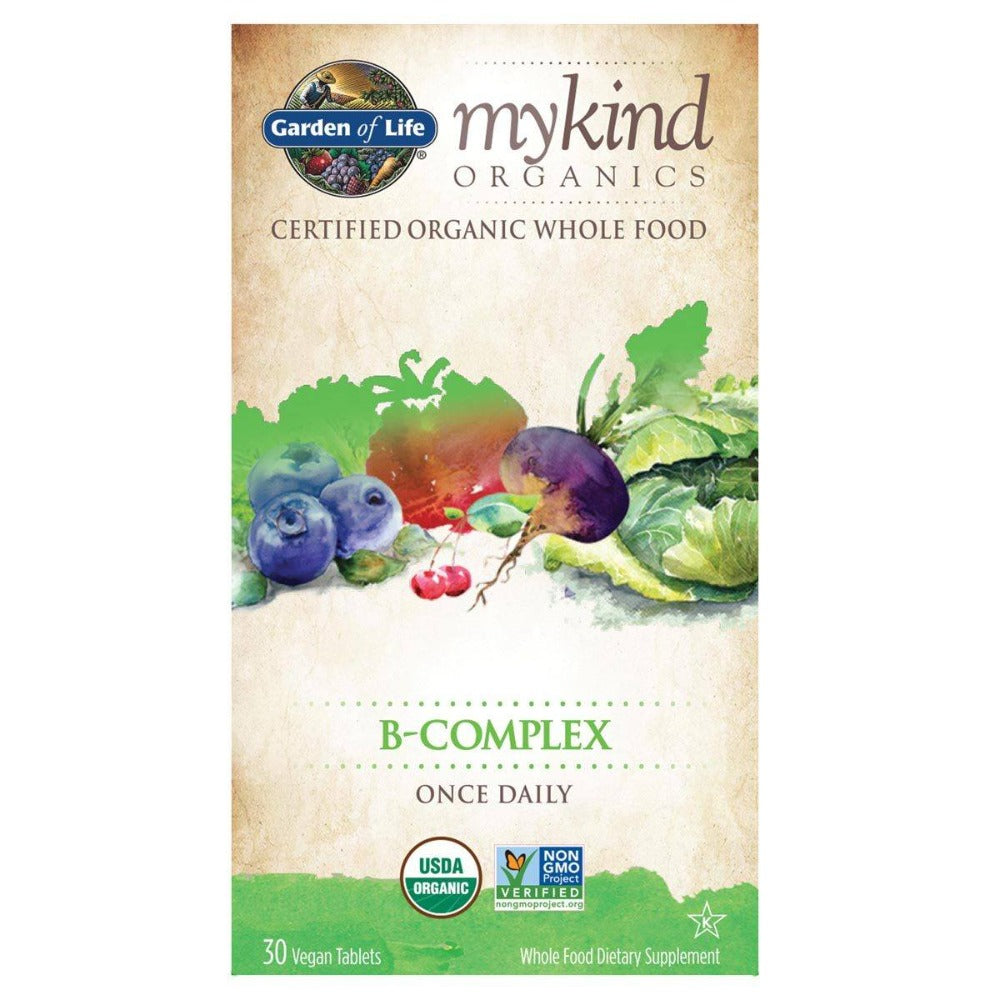 Garden of Life My Kind Organics B-Complex 30 Tabs Vitamins Garden of Life  (1059230384171)