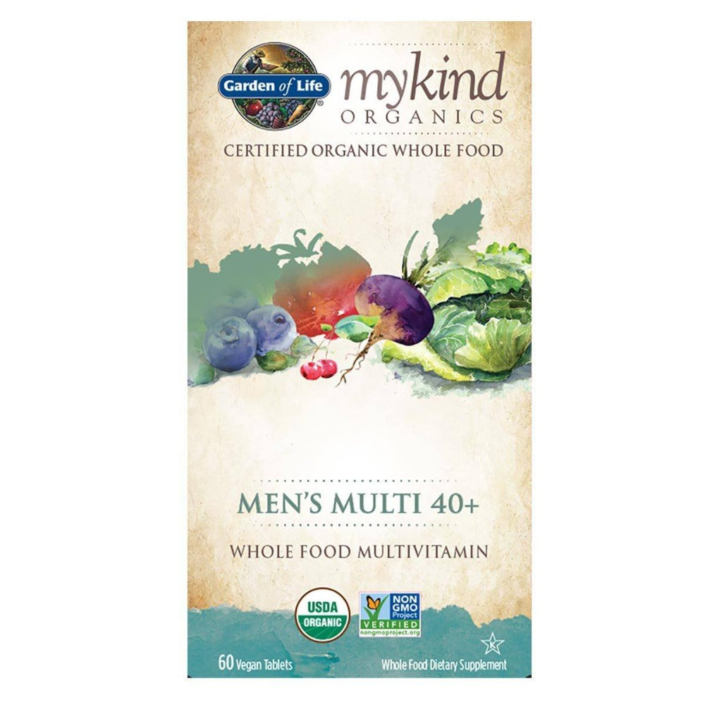 MyKind Organics Men's Multivitamin 40+ Non-GMO 60 Tabs Vitamins Garden of Life  (1059055632427)