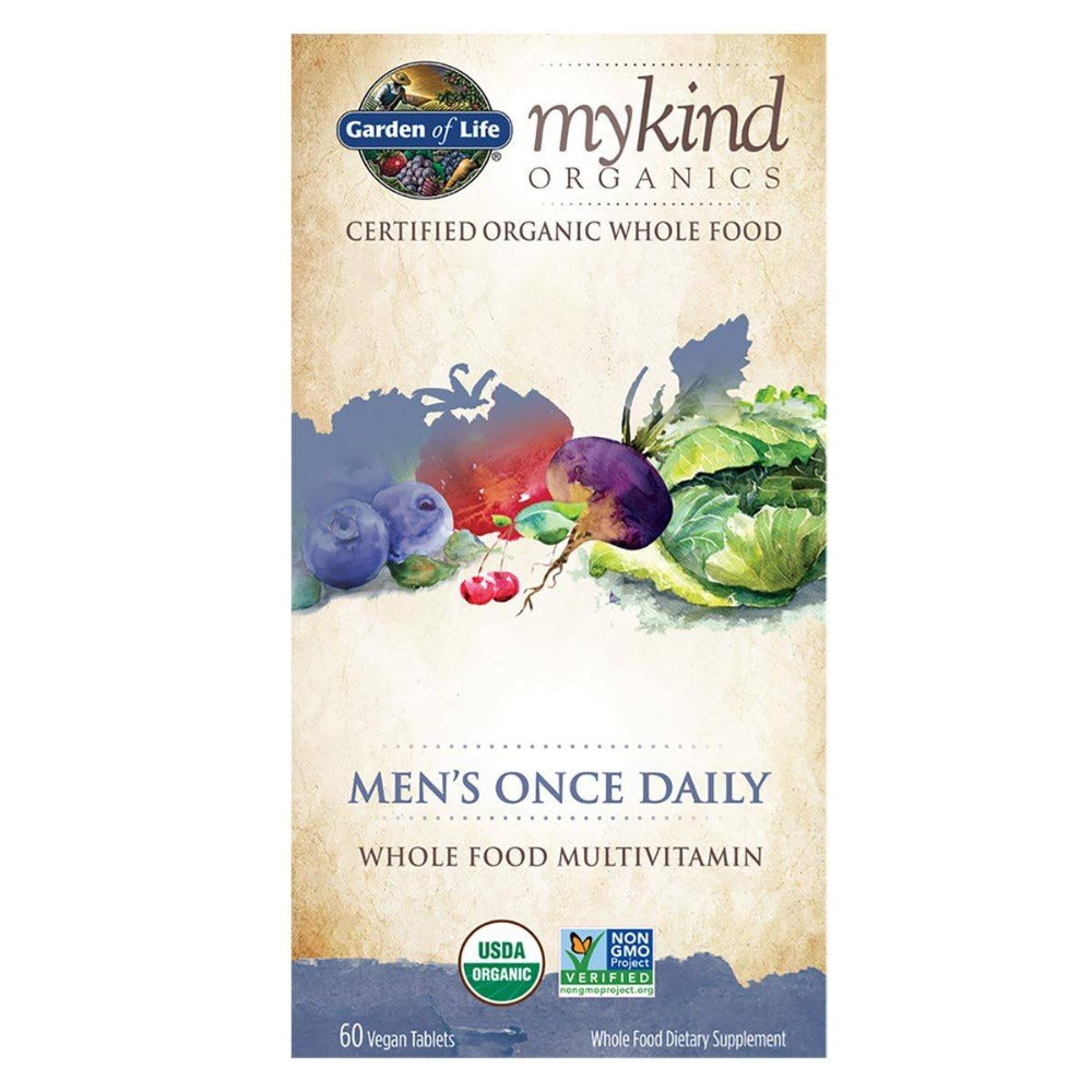 MyKind (Non-GMO) Organics Men's Once Daily 60 Tabs Vitamins Garden of Life  (1059054518315)