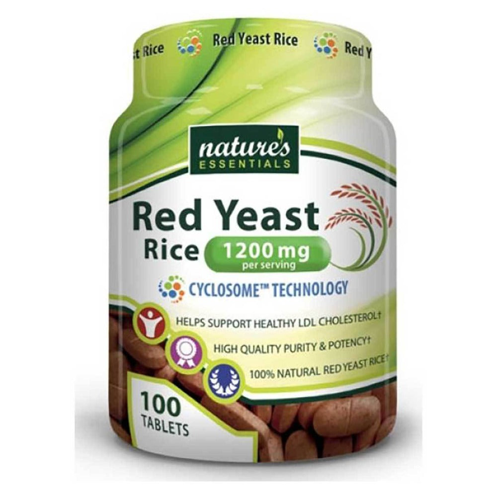 Nature's Essentials Red Yeast Rice 1200mg 100 Tablets Antioxidants / CoQ-10 Nature's Essentials  (1059294937131)
