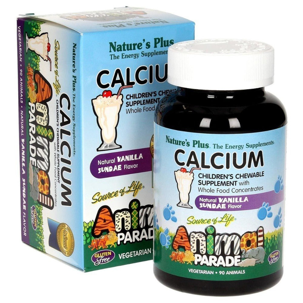 Nature's Plus Animal Parade Calcium Vanilla 90 Chews Children's Supplements Nature's Plus  (1057910489131)
