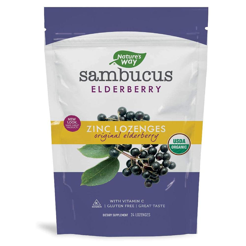 Nature's Way Sambucus Elderberry Zinc Lozenges Honey Lemon 24 Loz Specialty Health Products Nature's Way  (4594137464897)